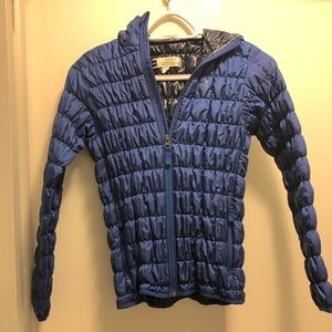 Girls MEC puffer jacket, size 12, royal blue